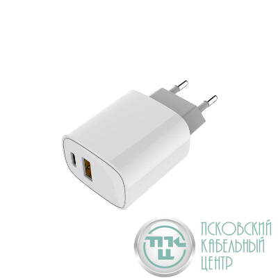Устройство зарядное сетевое с двумя портами USB-A + USB-C 20Вт Rexant 18-2207