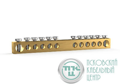 Шина PEN "земля-ноль" 6х9мм 12 отвер. латунь TOKOV ELECTRIC TKE-BCB-69-12-N/PEN