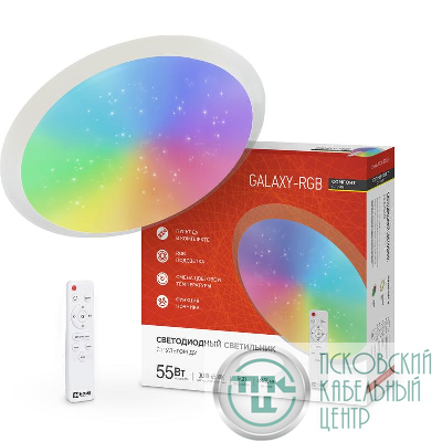 Светильник светодиодный COMFORT GALAXY-RGB 55Вт 230В 3000-6500К 4400лм 450х70мм с пультом ДУ IN HOME 4690612044606