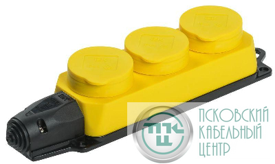 Колодка 3-м ОМЕГА РБ33-1-0м IP44 каучук желт. IEK PKR61-016-2-K05
