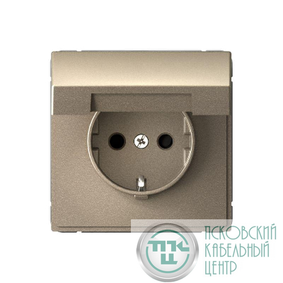Розетка ArtGallery 16А IP20 с заземл. защ. шторки с крышкой механизм шампань SE GAL000546