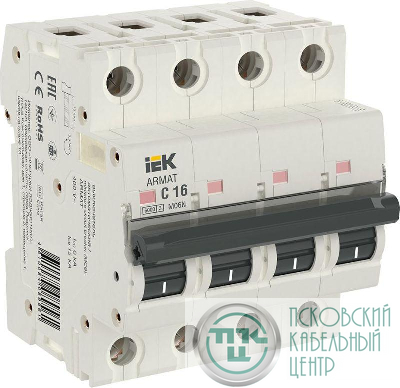 Выключатель автоматический модульный 4п C 16А M06N ARMAT IEK AR-M06N-4-C016