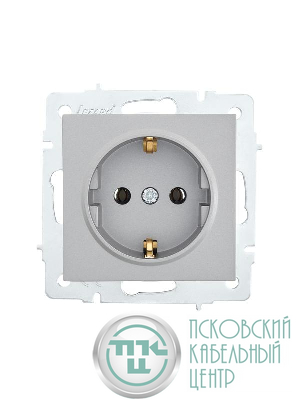 Розетка 1-м СП Vesna с заземл. ПБТ механизм платина LEZARD 742-3588-122B