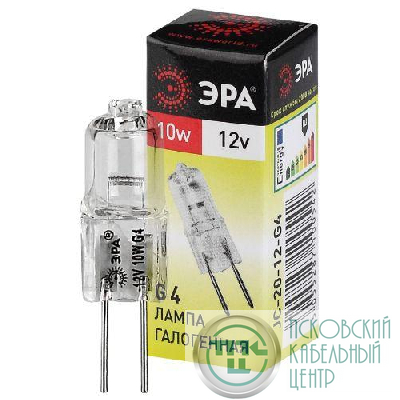 Лампа галогенная G4-JC-10W-12V ЭРА C0027367