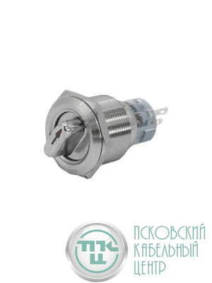 Переключатель GQ22-L-11X/33/S IP40 1НО+1НЗ на 3 положения без фиксации I-O-II d22мм метал. Электротехник ET259211