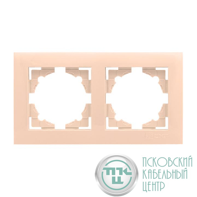 Рамка 2-м Валенсия крем. PROxima EKF EWM-G-302-20