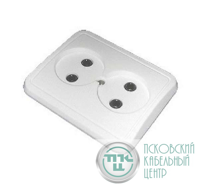 Розетка 2-м СП 10А IP20 без заземл. бел. БЕЛТИЗ РС10-012