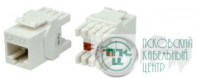 Вставка Keystone Jack RJ45 (8P8C) кат.6A (10G) 180град. KJ8-8P8C-C6A-180-WH бел. Hyperline 426187