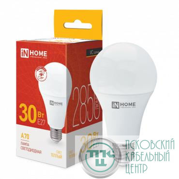 Лампа светодиодная LED-A70-VC 30Вт 230В E27 3000К 2850лм IN HOME 4690612024127