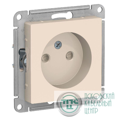 Розетка 1-м СП AtlasDesign 16А IP20 без заземл. защ. шторки механизм беж. SE ATN000249
