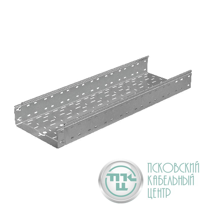 Лоток листовой перфорированный 300х100 L3000 сталь 0.8мм "БЫСТРЫЙ МОНТАЖ ПЛЮС" LPplus100-300-0.8-3000 оцинк. КМ PL0277