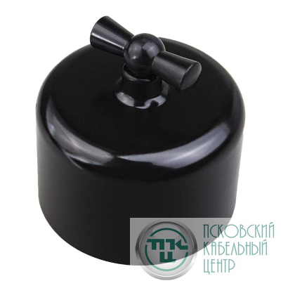 Выключатель проходной 1-кл. R пластик черн. Bironi R1-211-23