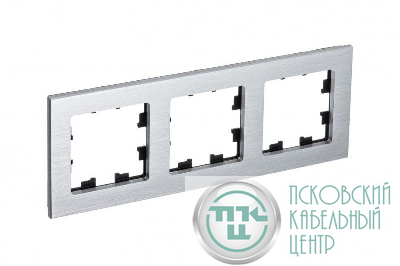 Рамка 3-м AtlasDesign Nature метал. серебр. SE ATN312103