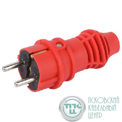 Вилка прямая VX13-R-IP44 16А IP44 с заземл. каучук красн. Эра Б0069322