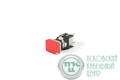 Арматура сигнальная 16мм прямоугольная 12-24 AC/DC красн. EMAS D060DXK