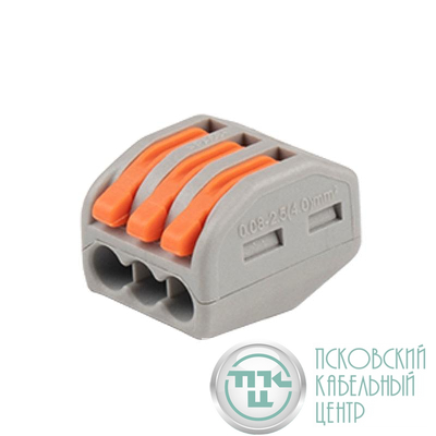 Клемма монтажная рычажного соединения PTC-3P 222-413 BL/10 450В 32А 0.08-2.5(4.0)кв.мм JazzWay 5050730