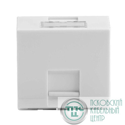 Вставка 45х45 для 1 модуля Keystone наклонная (аналог Mosaic) бел. DKC RNW451AWH