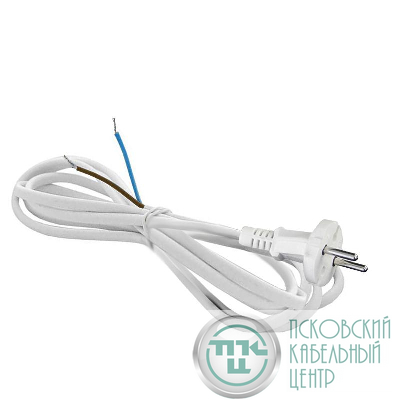 Шнур сетевой с вилкой 2м без заземл. 10А ПВС 2х1 бел. DOMTOK 2771