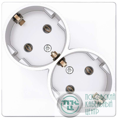 Розетка 2-м СП Simon 24 16А IP20 2х2P+E Schuko без защ. шторок механизм бел. Simon 2450459-030