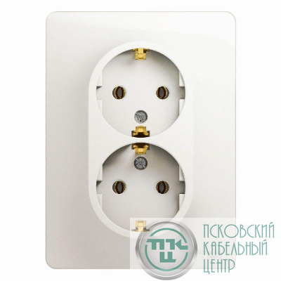 Розетка 2-м СП Glossa 16А IP20 с заземл. в сборе перламутр. SE GSL000624