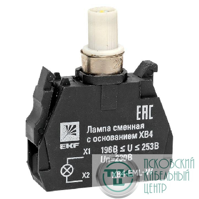 Лампа сменная с основанием XB4 бел. 230В PROxima EKF XB4-EML-W