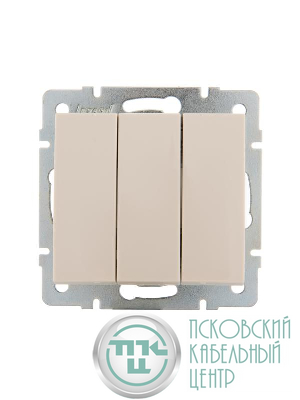 Выключатель 3-кл. СП Rain IP20 механизм крем. LEZARD 703-0388-109