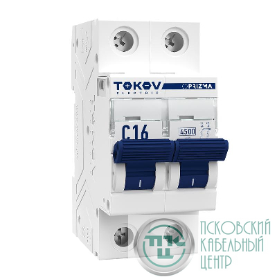 Выключатель автоматический модульный 2п C 16А 4.5кА PRIZMA TOKOV ELECTRIC TKE-PZ45-MCBI-2-16-C