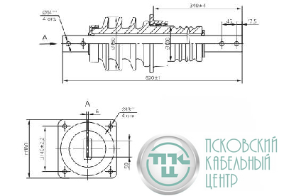 Изолятор фарфоровый проходной усиленный ИПУ-10/630-7.5 УХЛ1 ЮАИЗ 00-00026320
