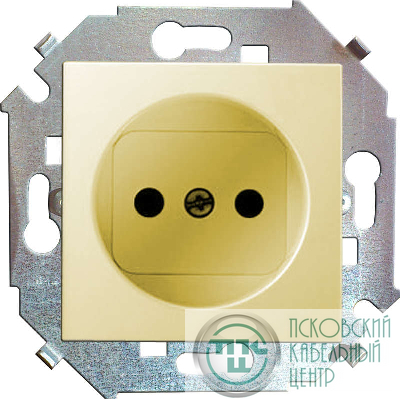 Розетка 1-м СП Simon 15 16А IP20 250В без заземл. винтов. клеммы механизм сл. кость Simon 1591431-031