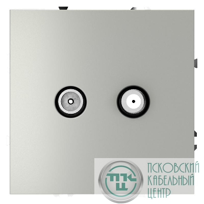 Розетка телевизионная оконечная TV + SAT 2-м СП S70 механизм сталь Voltum VLS060405