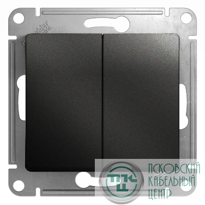 Выключатель 2-кл. СП Glossa 10А IP20 (сх. 5) 10AX механизм антрацит SE GSL000751