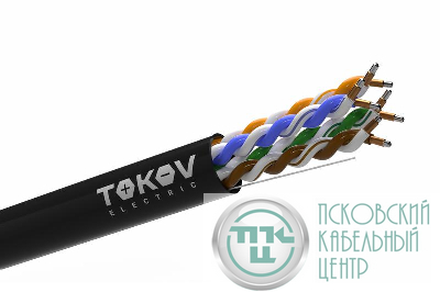 Кабель витая пара U/UTP 4х2х24 AWG кат.5E CCA PE outdoor Fluke tested 305м (м) TOKOV ELECTRIC TKL-C06-U42CCA-5E-305-OD