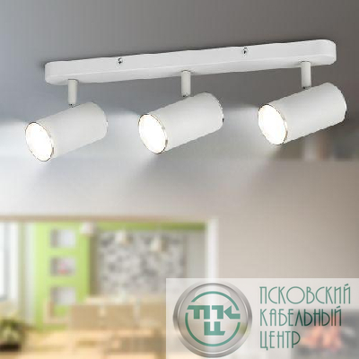 Светильник OL35-3 WH MR16 GU10 настенно-потолочный спот IP20 бел. хром Эра Б0056367