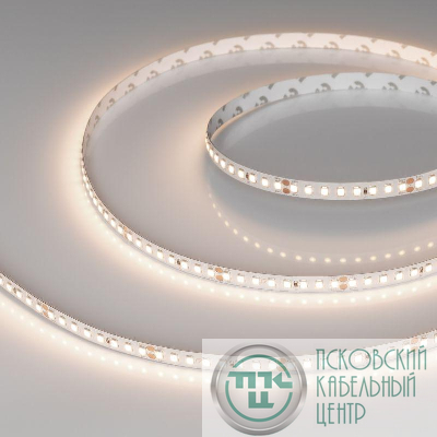 Лента светодиодная RT-A160-8mm 24V Warm 3500К 12Вт/м IP20 2835 высок. эффект. 150лм/Вт (уп.5м) Arlight 028560(2)