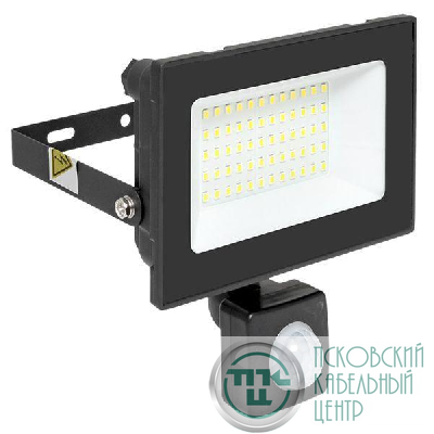 Прожектор светодиодный СДО-3004 50Вт 6500К IP54 с инфракрасным датчиком движения EKF FLL-3004-50D-6500