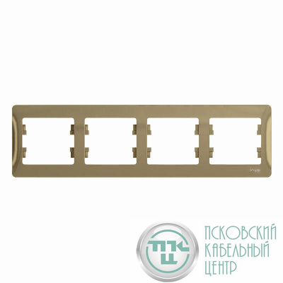 Рамка 4-м Glossa горизонт. титан SE GSL000404