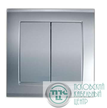 Выключатель 2-кл. СП Бриллиант 10А IP20 серебр. UNIVersal 7949650