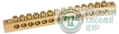 Шина NO-122-24 PEN "земля-ноль" 8х12мм 14/2 крепеж по краям латунь ЭРА Б0047239
