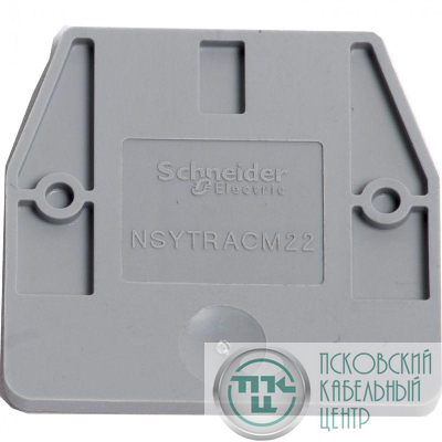 Крышка торцевая для миниклеммников сечением провода 2.5-4кв.мм сер. SchE NSYTRACM22