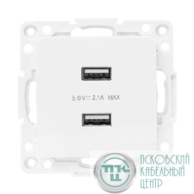Розетка USB 2-м Стокгольм 2.1А механизм бел. PROxima EKF EYR16-028-10-2USB