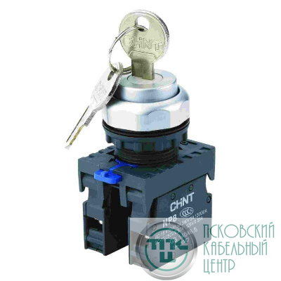 Переключатель с ключом NP8-11Y/21 2 полож. с фиксацией 1НО+1НЗ IP65 (R) CHINT 667180