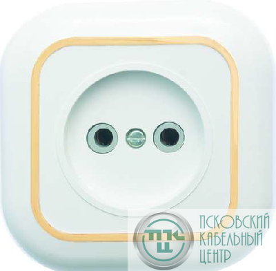 Розетка 1-м СП Валентина РС10-153 10А IP20 бел./зол. Кунцево 7652