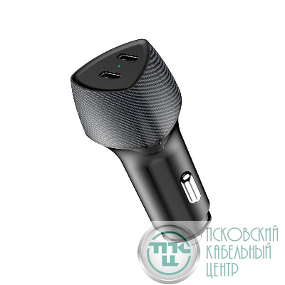 Устройство зарядное автомобильное с двумя портами USB-C PD + USB-C PD 40Вт со световой индикацией черн. Rexant 16-0244