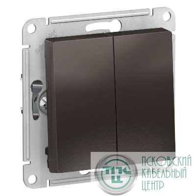 Переключатель проходной 2-кл. СП AtlasDesign 10А IP20 (сх. 6/2) 10AX механизм мокко SE ATN000665