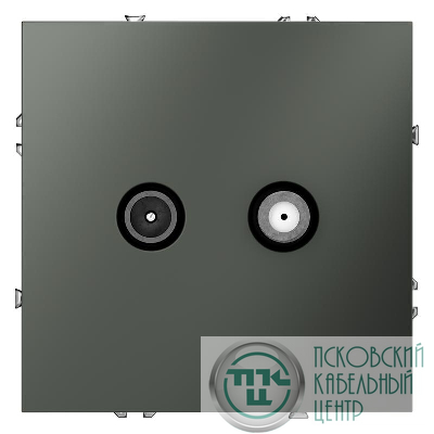 Розетка телевизионная оконечная TV + SAT 2-м СП S70 механизм титан Voltum VLS060406