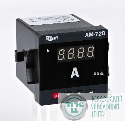 Амперметр цифровой АМ-96D 1ф вх. 1А 96х96мм LED-дисплей DEKraft 50320DEK