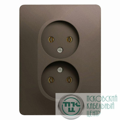 Розетка 2-м СП Glossa 16А IP20 250В без заземл. шоколад SE GSL000820