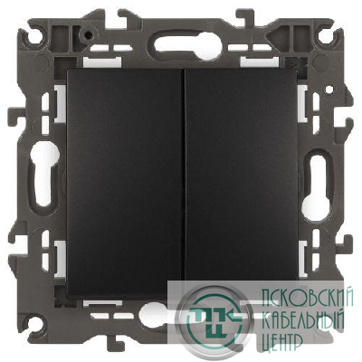 Переключатель 2-кл. СП Elegance 14-1106-05 10А IP20 250В 10AX механизм антрацит Эра Б0034247