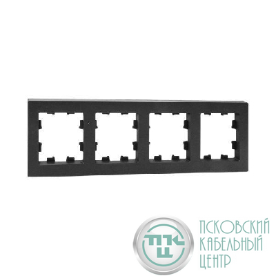 Рамка 4-м Эпика пластик черн. EKF UP1-FPB-04