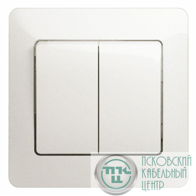 Выключатель 2-кл. СП Glossa 10А IP20 (сх. 5) 10AX в сборе перламутр. SE GSL000652